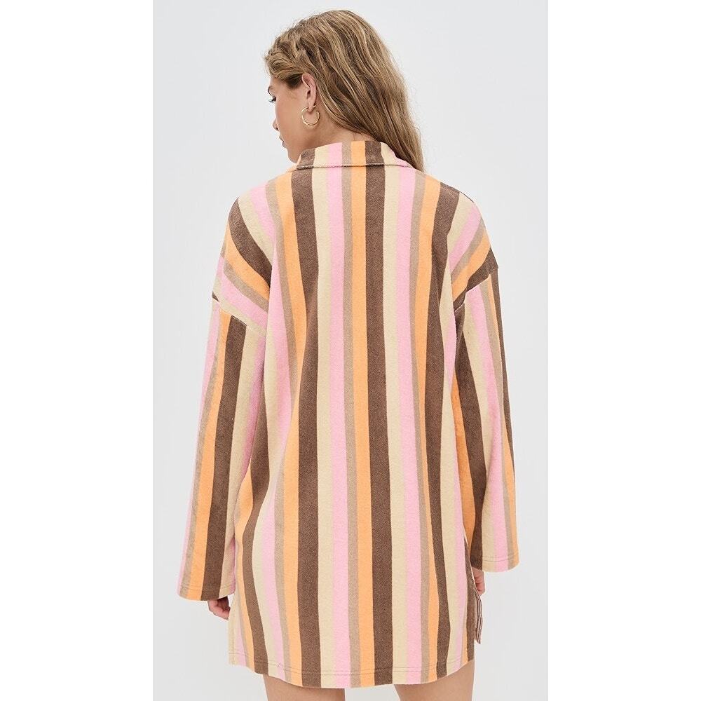 SMALL Faherty Cabana Long Sleeve Towel Terry Minidress - Picture 2 of 5